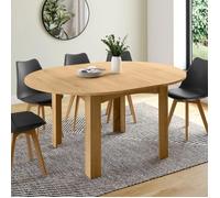 IDMarket Table à manger extensible ronde Dona 4-8 personnes façon hêtre 110-150 cm