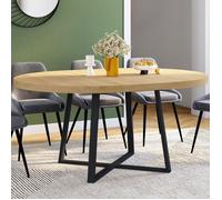 IDMarket - Table à Manger Extensible Ronde Selma 4-8 Personnes Bois et Noir 110-150 cm
