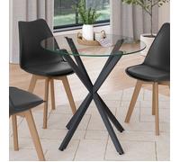 IDMarket - Table à Manger Ronde Alix 4 Personnes 80 cm Pied araignée