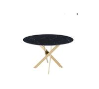 Table a manger ronde JESSICA Gold XXL 120 cm 4 couverts effet marbré noir