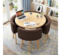 Table à manger ronde moderne avec 4 chaises, petit bureau, salle de conférence, meubles de salle à manger pour cuisine, salon et salon, 80 cm E