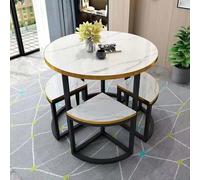Table à manger ronde moderne avec 4 chaises pour bureau, réception, club, salle de conférence 70 cm, meubles pour cuisine, ensemble de salle à manger élégant et fonctionnel