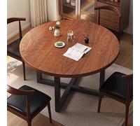 Table à Manger Ronde Noire pour 4 - Cercle Grandes pièces Tables de Cuisine pour Petits espaces Couleur Bois Dessus de Table Cadre en métal