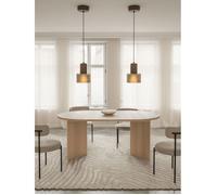 Table à manger ronde - OVO - Aspect chêne Lindberg - Extensible - 110-190×110 cm