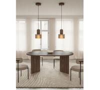 Table à manger ronde - OVO - Aspect noyer Wisconsin - Extensible - 110-190×110 cm