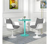 Table À Manger Ronde Pour 2 Personnes Base Ronde Cadre En Acier Vert Vert