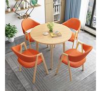 Table à manger ronde pour 4 avec chaises, ensemble de table à manger ronde pour 4, bureau rond et chaise, table de loisirs pour café, style rétro, utilisée pour le salon et la cuisine, etc. (taille