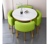 Table à Manger Ronde pour 4 avec Chaises Table Et Chaises en Marbre Table Quatre Chaises Bureau De Réception Et Ensemble De Chaises Table Et Chaises E, Green-Round-Cortex, One Size