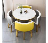 Table à Manger Ronde pour 4 avec Chaises Table Et Chaises en Marbre Table Quatre Chaises Bureau De Réception Et Ensemble De Chaises Table Et Chaises E, Double Spell-h-Circle-Cortex, One Size