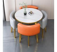 Table à manger ronde pour 4 personnes avec chaises, table et chaises en marbre, table quatre chaises, réception de bureau, bureau et ensemble de chaise, table et chaises en marbre, table avec quatre