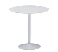 Table à manger ronde - WOHNLING - 75 cm - Blanc brillant - 2 places - Design contemporain