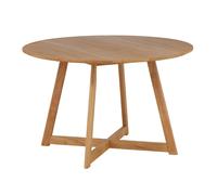 Yadikon Table de salle à manger Ø120 cm extensible, plateaux supplémentaires, chêne décor