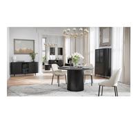 Table à manger ronde - ZANTE - noir avec pied colonne - 120 cm