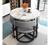 Table À Manger RondeTable avec Chaise Encastrable,Ensemble De Table À Manger pour 4 Personnes,Ensemble Table Et Chaises Réception Familiale,Table Cuisine,Diamètre Bureau 80 Cm (Color : A6)