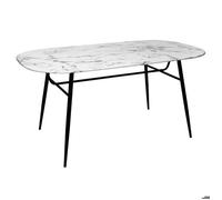 Table à manger ""Roxas"" blanc effet marbre L160cm - Atmosphera createur d'interieur