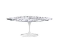 Knoll International Table de salle à manger Saarinen - oval - blanc - Marbre Arabescato-très brillant - oval 198 x 121 cm