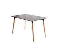 Table style scandinave 120x80cm plateau noir et pieds en bois massif