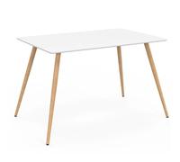 Table à manger scandinave rectangle SARA 6 personnes blanche 120 cm