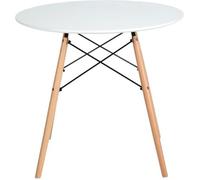 Table à manger scandinave ronde H.J WEDOO - blanc - 80cm - 2 à 4 personnes