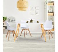 Table A Manger Scandinave Sara 6 Personnes Blanche 120 Cm Blanc