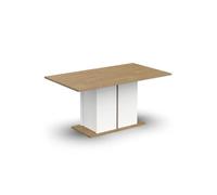 Table a manger seule ACCESS - 6 personnes - Décor chêne Hamilton et blanc - L 160 x P 78 x H 90 cm