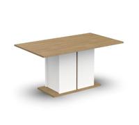 Table à manger seule ACCESS - 6 personnes - Décor chêne Hamilton et blanc - L 160 x P 78 x H 90 cm - DEMEYERE