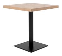 Table à manger seule QUADRATO - 4 personnes - Mélaminé chêne et noir - L70 x H75 x P70 cm