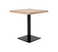 Table à manger seule QUADRATO - 4 personnes - Mélaminé chêne et noir - L70 x H75 x P70 cm