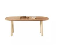 Table À Manger Table À Manger Ovale Créative en Bois Massif De Style Crème, Table À Manger Nordique en Rondins for La Maison Table De Cuisine(S:120CMX70CMX75CM)