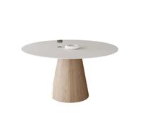 Table À Manger Table À Manger Ronde en Bois Massif Et Ardoise, Moderne Et Simple, Style Crème for La Maison, Table De Négociation en Rondins Table De Cuisine