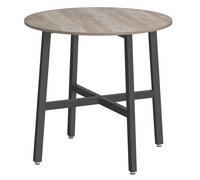 Table à Manger, Table de Cuisine Ronde, pour Salon, Bureau, 80 x 75 cm (Diamètre x H), Style Industriel, Grège Chiné et Noir d'encre SUGGESTION DU CHEF : Cette table ronde accompagnée de son cadre en