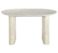 Table à manger, table de repas ovale extensible en bois coloris Travertin - Longueur 150-230 x profondeur 90 x hauteur 75 cm