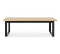 PEGANE Table à Manger, Table de Repas rectangulaire Coloris chêne et Pieds en métal Coloris Noir - Longueur 220 x Profondeur 100 x Hauteur 76 cm