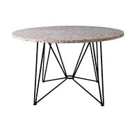 Table à manger terrazzo The Ring Table Ø120cm powder coated steel base