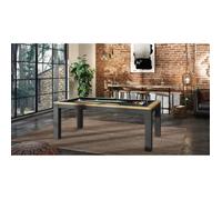 Table À Manger Transformable En Billard 6ft Bois Et Pieds Noirs - Multifonction, Design Élégant - Gris - 213 x 112.5 x 82.5 cm