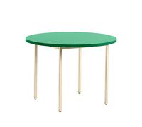 Table à manger Two-Colour structure ivoire Ø105cm powder coated steel base