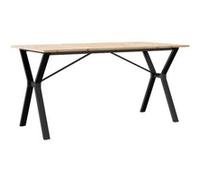 Table à manger 3282721 Cadre en Y Bois de pin massif et acier Marron clair 160x80x75 cm Intérieur
