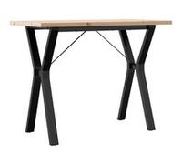 Vidaxl Table À Manger Cadre En Y 100x50x75,5 Cm Bois Pin Massif Acier Multicolore