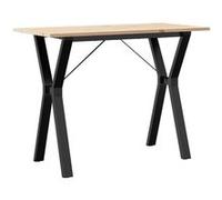 Vidaxl Table À Manger Cadre En Y 100x50x75 Cm Bois De Pin Massif Acier Marron