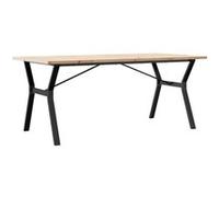Table à Manger vidaXL Cadre en Y 180x90x75,5 cm Bois de Pin Massif et Acier 3282788 gris G