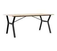 Table à Manger vidaXL Cadre en Y 180x90x75 cm Bois de Pin Massif et Acier 3282722 marron G