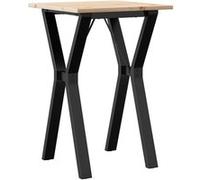 Vidaxl Table À Manger Cadre En Y 50x50x75 Cm Bois De Pin Massif Acier Marron