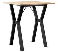 Table à Manger vidaXL Cadre en Y 60x60x75 cm Bois de Pin Massif et Acier 3282714 bois G