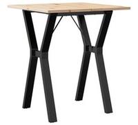 Table à Manger vidaXL Cadre en Y 70x70x75 cm Bois de Pin Massif et Acier 3282715 bois G