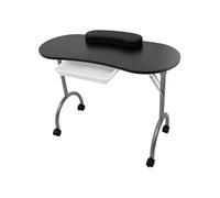 vidaXL Table de manucure 110123 - pliante noire avec roulettes et tiroir
