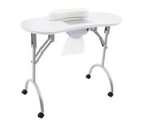 Table à ongles - 5,5 W - 100 CFM - Pliable - 90 x 40 x 72,5 cm - Table de manucure mobile avec aspirateur à ongles et 4 roulettes universelles - Pour la maison et les salons de manucure