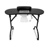 Table à ongles mobile UISEBRT avec tiroir et sac de rangement - Noir - 98 x 44 x 77cm