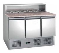 Table à Pizza dessus Granit +2/+8°C Gaz R600A - L2G - R600a - Inox31365Pleine x700x1075mm