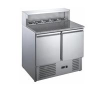 Table à Pizza Réfrigérée 2 Portes avec Saladette - Plan Granit - 240L - +2/+8°C - GN 1/1