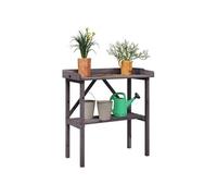 vidaXL Table à plantes avec étagère 78x38x82,5 cm Bois de sapin Gris
